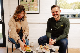 Dan and Soph over sandwiches